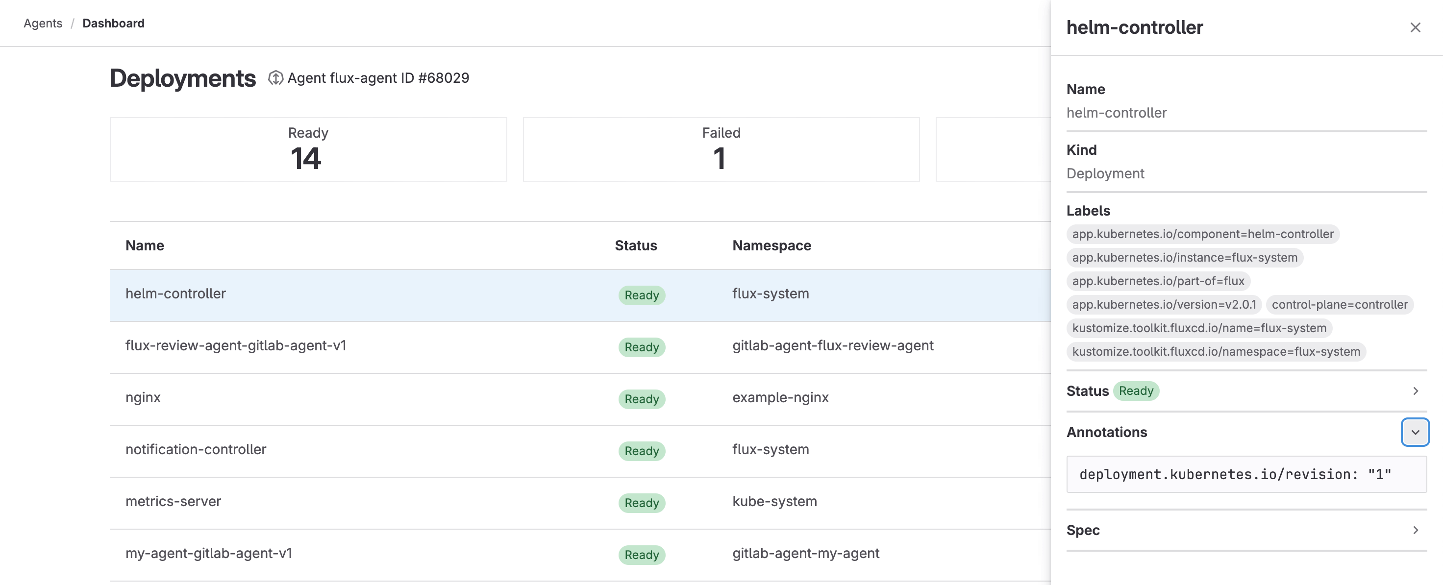 Kubernetes dashboard UI